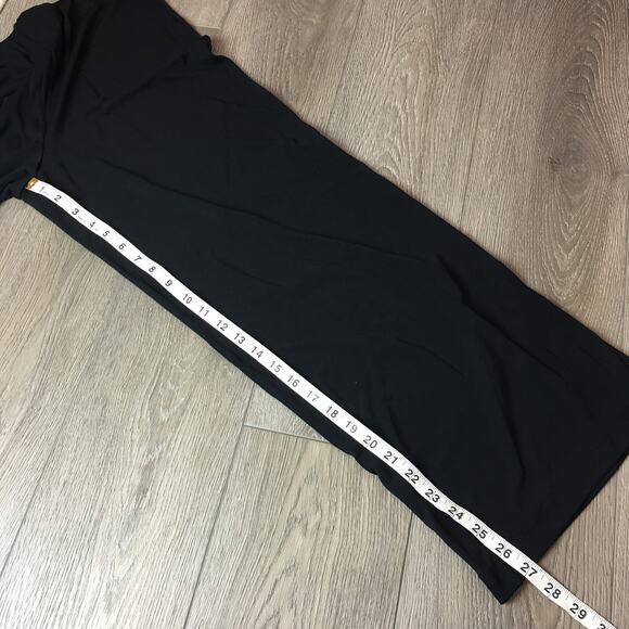 Max Studio Womens Wide Leg Elastic Waist Career Pants Black Medium - Picture 8 of 9